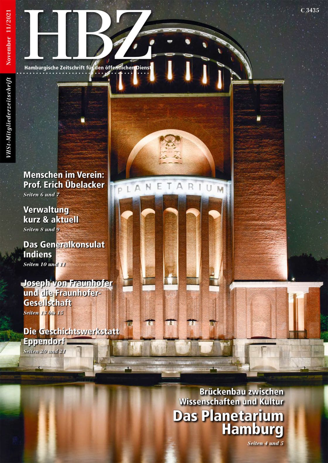 Cover Titelfoto Magazin HBZ Planetarium Fotografenwerk Hamburg